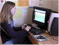 Student using a personal computer