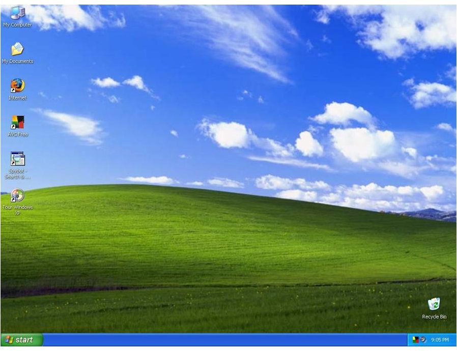 Windows XP workspace