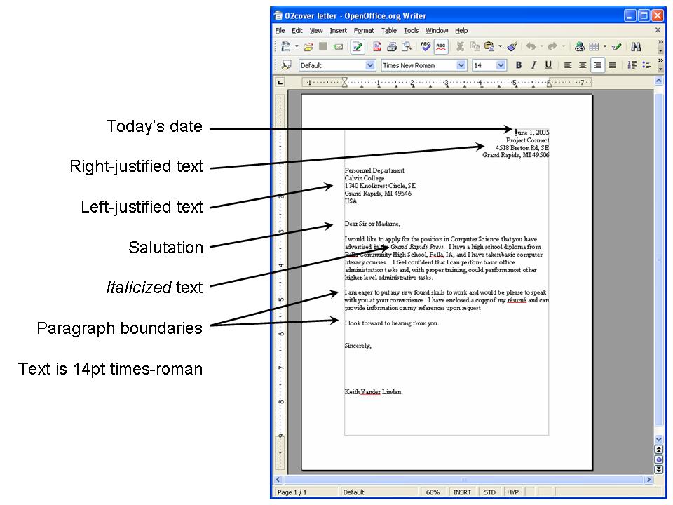 text formatting in word processor