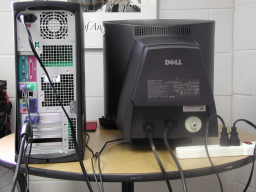back view of an assembled computer