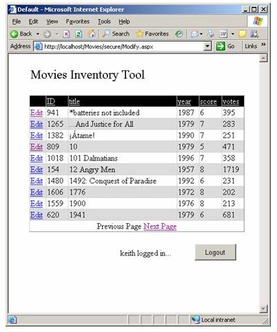 session state on the
	    inventory page